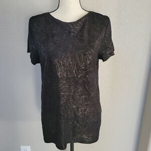 DROMe Leather suede Black Top Shirt L